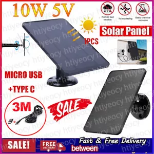 Panel Solar Tipo C/USB para Cámara de Vigilancia Exterior Batería,Ajustable 360° - Imagen 1 de 24