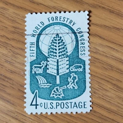 Scott #1156 Fifth World Forestry Congress 1960 Canceled U.S. Postage 4 Cent - Image 1 of 2