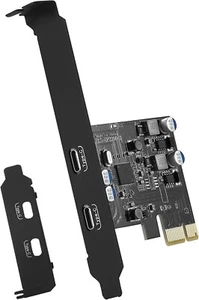 USB PCIE Card 20W Power Delivery, 2 Port (2 x Type C) PCIe USB 3.0 Fast - Afbeelding 1 van 6
