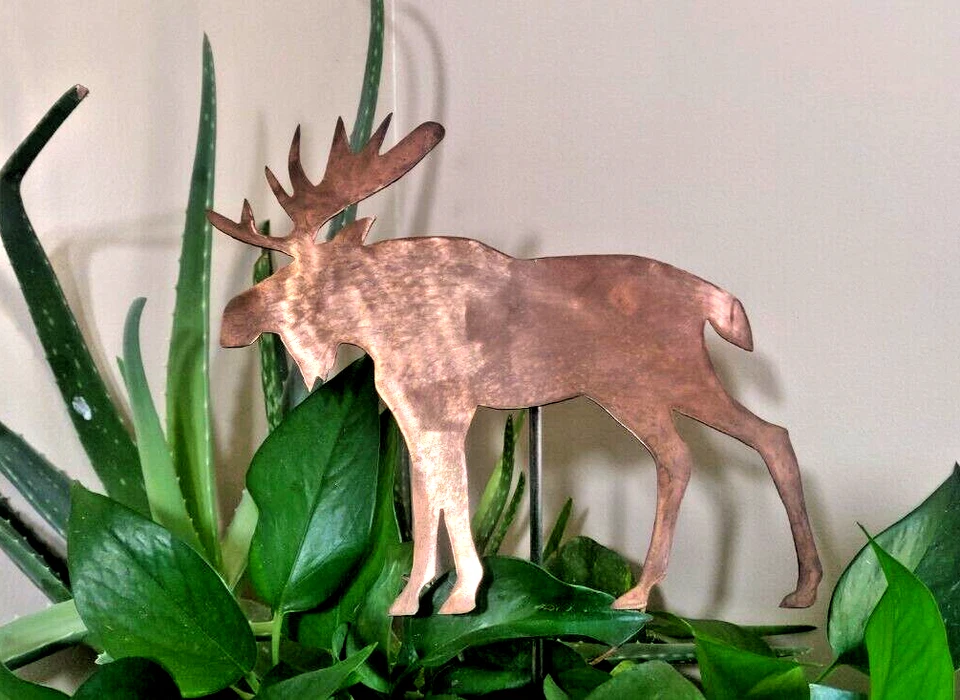 Лоси медь патина двор искусства из стали с глянцевым прозрачным покрытием. - Изображение 1 из 4