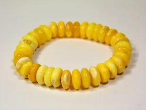 Baltic Amber Bracelet Yellow Women Natural Butterscotch Egg Yolk Genuine 004R-1 - Picture 1 of 10