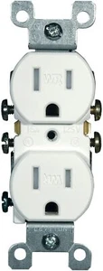 Leviton W5320-T0W 15 amperios, 125 voltios, resistente a la intemperie y a la manipulación, recepción dúplex - Imagen 1 de 1