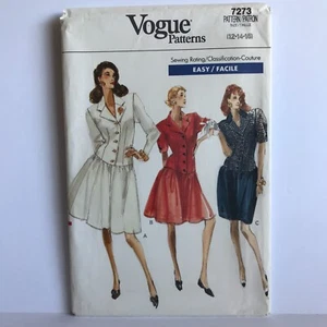Vogue Patterns 7273 Misses Sz 12-14-16 Dress Mid-knee Sewing Pattern FF UNCUT - Picture 1 of 5