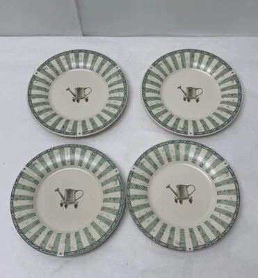Pfaltzgraff Naturewood Salad Plates 8"  Portfolio Leaves Watering Can Set 4 - Image 1 of 4