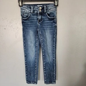 BKE Youth Denim Girls 6 Blue Skinny Jeans Adjustable Waist Buckle Double Button - Picture 1 of 7