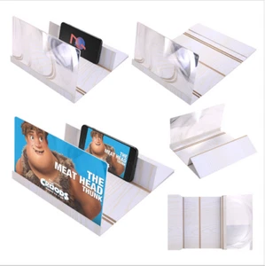 12 Inch Desktop Wood Bracket 3D Phone Screen Magnifier - White  - Picture 1 of 10