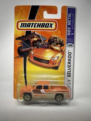 Оранжевый металлический спичечный коробок MBX (2007) Chevy Silverado No68 - Изображение 1 из 2