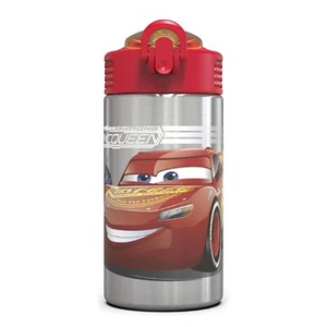 Zak Designs Disney Cars 3 - Stainless Steel Water Bottle with One Hand Operat... - Picture 1 of 7