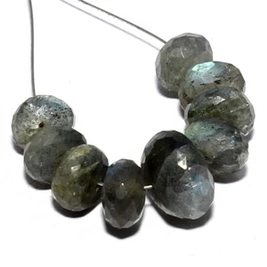 Labradorita natural facetada Rondelle Briolette piedras preciosas sueltas para hacer joyas - Imagen 1 de 3