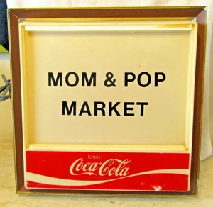 Vintage Coca-Cola Mom & Pop Market 21" Square Double Sided Lighted Sign - Picture 1 of 11