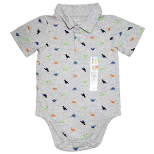 Garanimals Baby Boy Bodysuit One Piece Polo Gray Dinosaur Print 24 months NWT - Picture 1 of 3