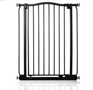 Safetots extra hohes Sicherheitstor mit gebogener Oberseite, 71 cm - 80 cm, schwarz matt, extra hoch - Bild 1 von 2
