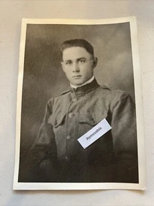 Vintage FOUND FAMILY PHOTO S/W 1930s Young Man In Uniform Portrait - Bild 1 von 5