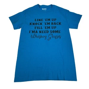 T-Shirt Erwachsene Small S Blau Kurzarm 100% Baumwolle Whiskey Drinkin' Country - Bild 1 von 6