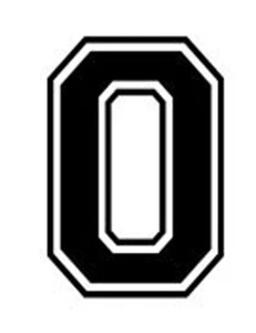 Varsity College Lettering - Letter O - Car Tablet Vinyl Decal - Picture 1 of 1