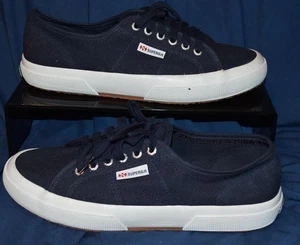 Superga Blue Canvas Unisex Men's 9.5 Women's 11 Shoes Casual Blue Lace-Up - Picture 1 of 8