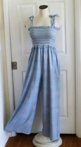 Anthro Corey Lynn Calter SEA LEGS Smocked & Wide Leg Jumpsuit S $348 Pockets! - Picture 1 of 20