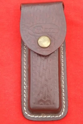 OLDER  CASE XX LEATHER FLAP SHEATH BASKETWEAVE FOR SHARKTOOTH KNIFE NEVER USED - Image 1 of 3