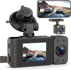 Dashcam Front Rear Dashcam - Wifi Autokamera Cam für Autos am Armaturenbrett montiert 1080p - Bild 1 von 7