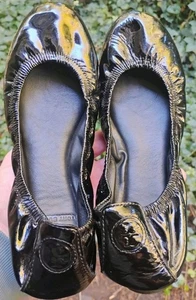 Tory Burch Lackleder Ballerinas Größe 9 hinten geprägtes Logo LESEN - Bild 1 von 7