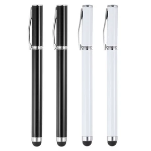 4pcs Ballpoint Pen with Stylus Tip 2 in 1 Rubber Stylus Pens, White Black - Zdjęcie 1 z 8