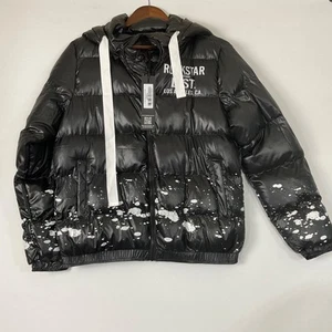 RockStar Original Mujer Art Dist. Chaqueta acolchada negra 2.0 talla S - Imagen 1 de 10