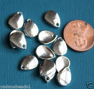 50 pcs of Silver plated Alloy teardrop 8x11mm - Picture 1 of 2
