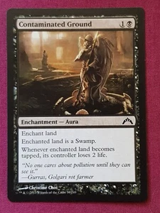 Magic The Gathering GATECRASH CONTAMINATED GROUND black card MTG - Picture 1 of 2