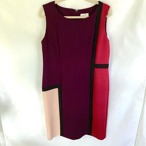 Vestido Vaina Calvin Klein Color Block Sin Mangas Talla 14 - Imagen 1 de 17