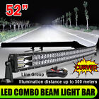 Roof 52 Front Led Light Bar Curved Flood Spot Combo Offroad Truck Driving And Wire