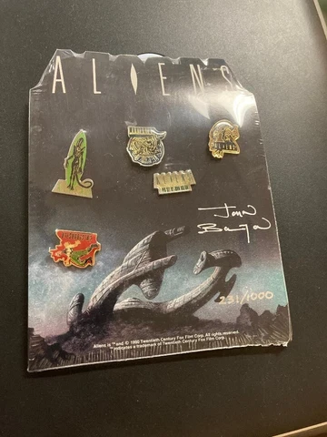 Aliens 1990 Pin Set Autographed Signed John Bolton 231/1000 Sealed Dark Horse FZ Cover