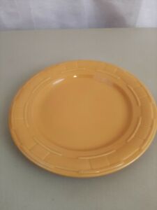 Luncheon Plate 9”~EUC Yellow 1 Longaberger Woven Traditions Pottery Butternut 