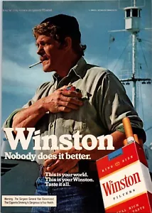 VINTAGE 1981 WINSTON ZIGARETTENBAU ARBEITER DRUCK ANZEIGE - Bild 1 von 1