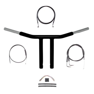 Kit de manillar Chopper T 2007-2010 Harley-Davidson Softail 1 1/4" negro 10" Foto 1 de 2