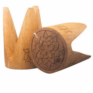 Hand-Made decorated Tribal Tables/Stools Alabasia wood. 30x30x40cm Natural - Picture 1 of 4