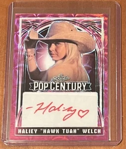 2024 LEAF POP CENTURY INFLUENCER #PCP/HW1 HALIEY "HAWK TUAH" WELCH - AUTOMÁTICO #4/30 - Imagen 1 de 3