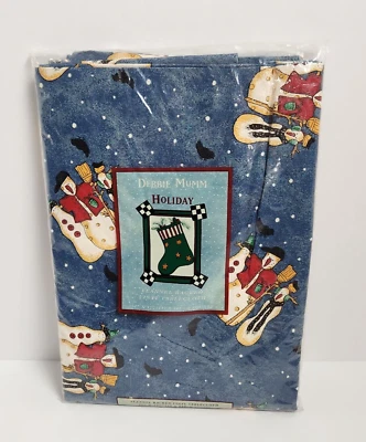 Debbie Mumm Navidad Vacaciones Muñecos de Nieve Franela Respaldo Vinilo Mantel Cuadrado Foto 1 de 4