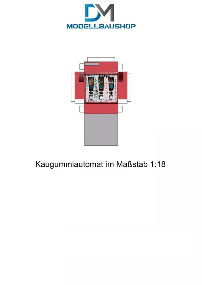 MARKENLOS Kaugummi Automat 1:18 Diorama Modellbau Realistisch Bausatz