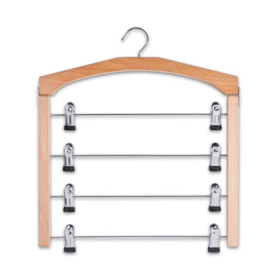 Zeller Mehrfach-Rockbügel Buche/Metall verchromt 39 x 1,2 x 43 cm - Bild 1 von 2