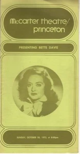 Bette Davis 1973 Program "Presenting Bette Davis" McCarter Theatre, Princeton - Picture 1 of 2