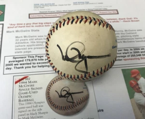 Mark McGwire Signed 1984 Los Angeles Olympics Baseball - Picture 1 of 6