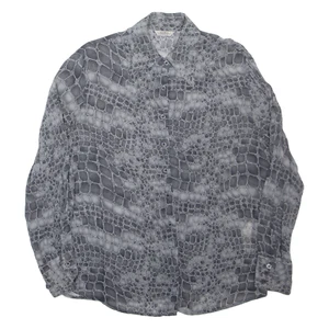 ZARA WOMAN transparentes Damen Shirt grau Viskose Animal Print Langarm L - Bild 1 von 6