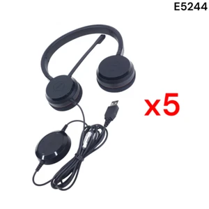 Jabra HSC016 Black Wired Non-Detachable USB Headsets W/Boom Mic Lot of 5 E5244 - Picture 1 of 13