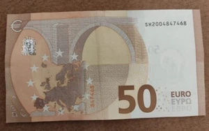 BANCONOTE DA 50€ C LAGARDE ottime Condizioni - 3 Coppie Di Cifre Consecutive - Foto 1 di 2