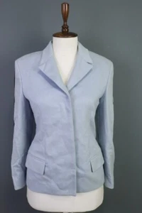 GIANNI VERSACE COUTURE Blue Single Breast Check Blazer Jacket Sz 38 - Picture 1 of 17