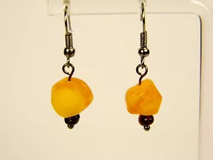 Baltic Amber Dangle Drop Earrings Yellow / Brown Natural Stone Genuine 1259 - Picture 1 of 8