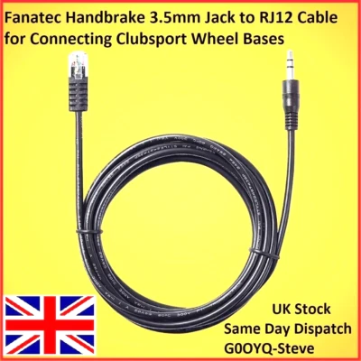 Fanatec Handbrake 3.5mm Jack to RJ12 Cable for Connecting Clubsport Wheel Bases - Image 1 of 2