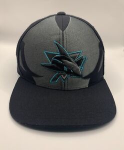 Zephyr Men's Adjustable Hat NHL San Jose Sharks Snapback Baseball Cap Black Gray