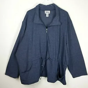 ANTHONY RICHARDS Women's Track Jacket 5X Gray Zip Toggle Pockets Plus - Picture 1 of 9