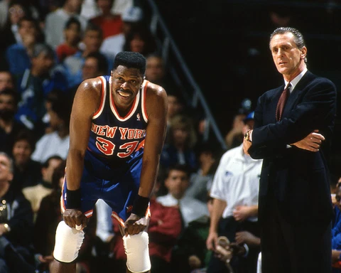 1995 New York Knicks PATRICK EWING & PAT RILEY Glossy 8x10 Photo Print Poster Cover